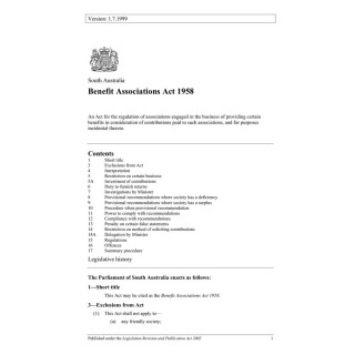 Benefit Associations Act 1958