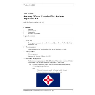 Summary Offences (Prescribed Nazi Symbols) Regulations 2026