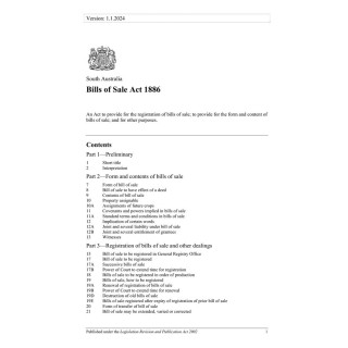 Bills of Sale Act 1886
