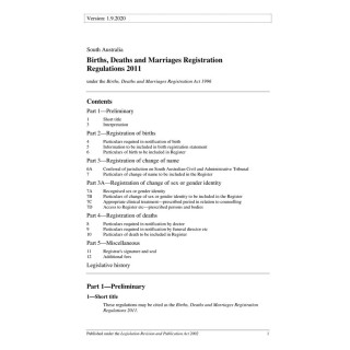 Births, Deaths and Marriages Registration Regulations 2011