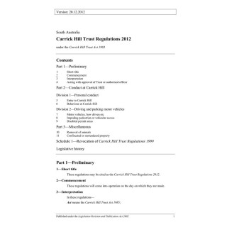 Carrick Hill Trust Regulations 2012