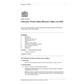 Character Preservation (Barossa Valley) Act 2012