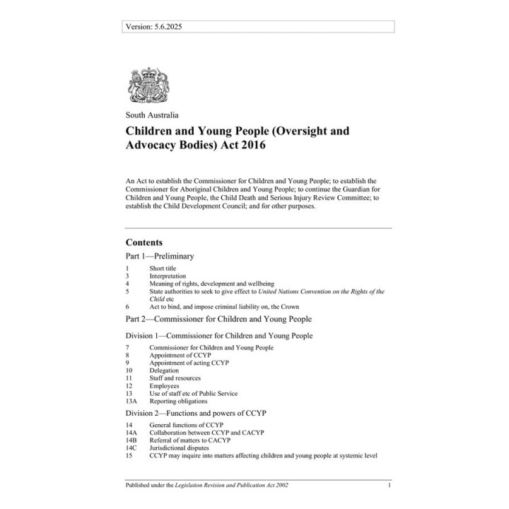 Children and Young People (Oversight and Advocacy Bodies) Act 2016