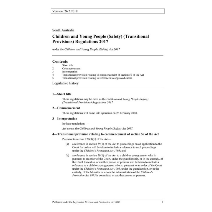 Children and Young People (Oversight and Advocacy Bodies) Regulations 2017