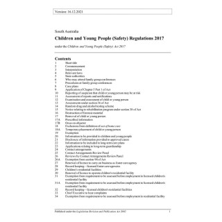 Children and Young People (Safety) Regulations 2017