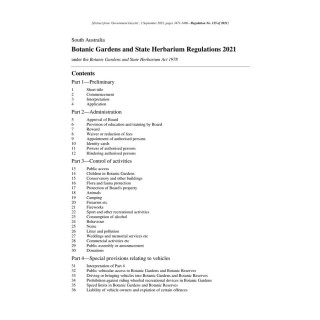 Botanic Gardens and State Herbarium Regulations 2021