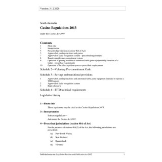 Casino Regulations 2013