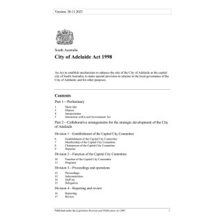 City of Adelaide Act 1998