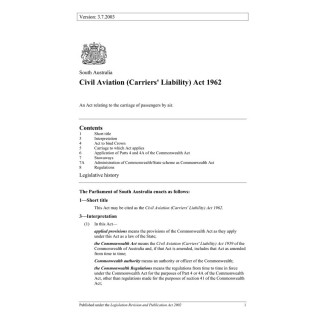 Civil Aviation (Carriers Liability) Act 1962