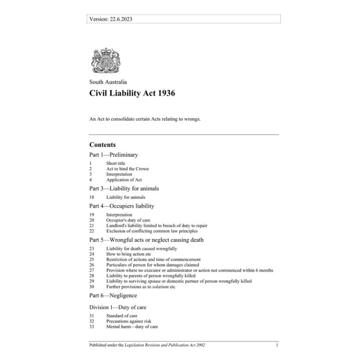 Civil Liability Act 1936