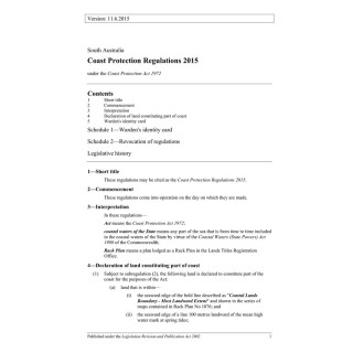 Coast Protection Regulations 2015