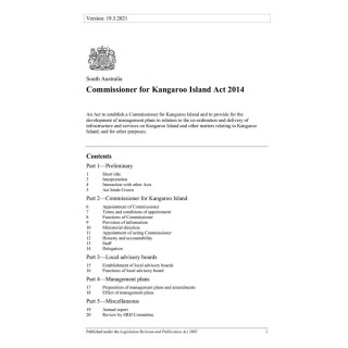 Commissioner for Kangaroo Island Act 2014