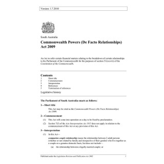 Commonwealth Powers (De Facto Relationships) Act 2009
