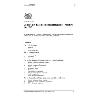 Community Based Sentences (Interstate Transfer) Act 2015