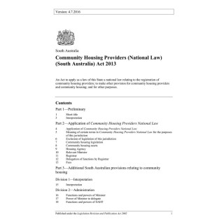 Community Housing Providers (National Law) (South Australia) Act 2013