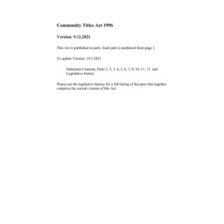 Community Titles Act 1996