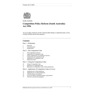 Competition Policy Reform (South Australia) Act 1996