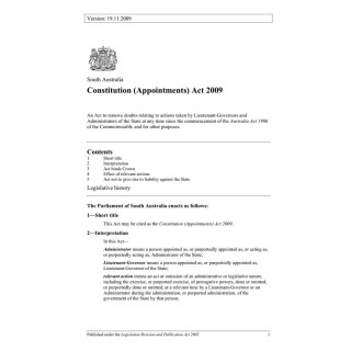Constitution (Appointments) Act 2009