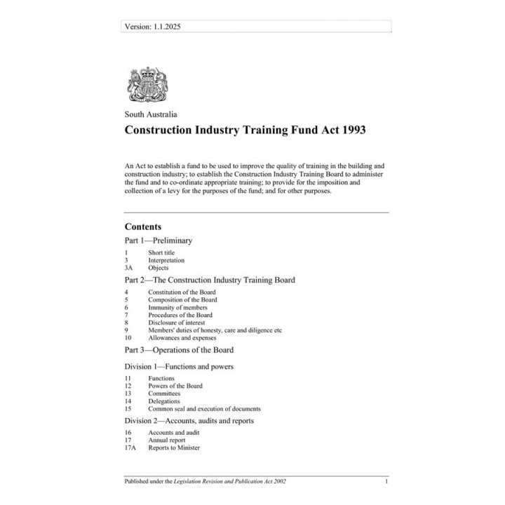 Construction Industry Training Fund Act 1993