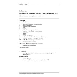Construction Industry Training Fund Regulations 2021