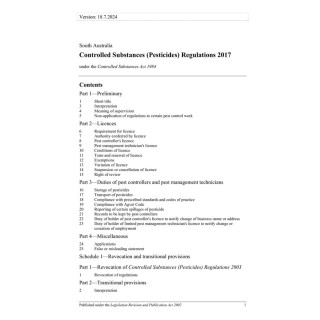 Controlled Substances (Pesticides) Regulations 2017