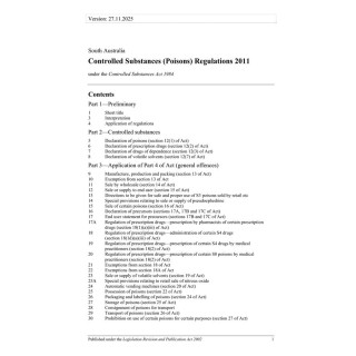 Controlled Substances (Poisons) Regulations 2011