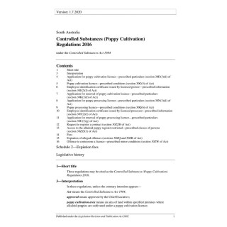 Controlled Substances (Poppy Cultivation) Regulations 2016