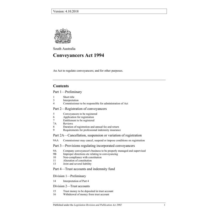 Conveyancers Act 1994