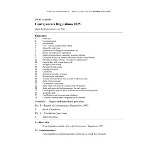 Conveyancers Regulations 2025