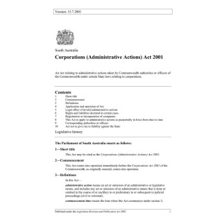 Corporations (Administrative Actions) Act 2001