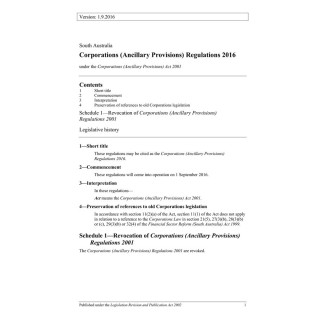 Corporations (Ancillary Provisions) Regulations 2016