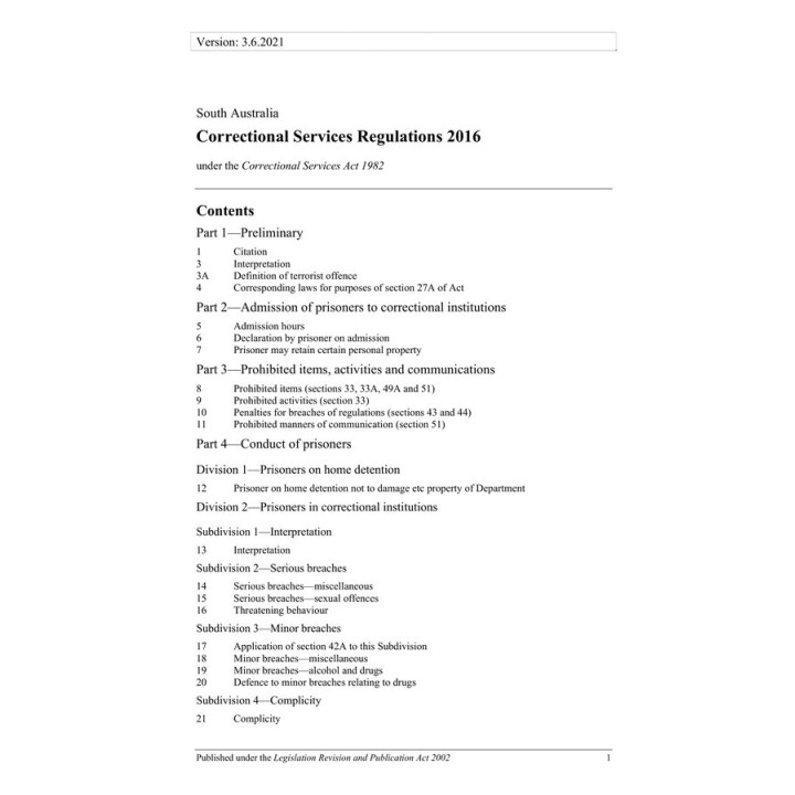 Correctional Services Regulations 2016