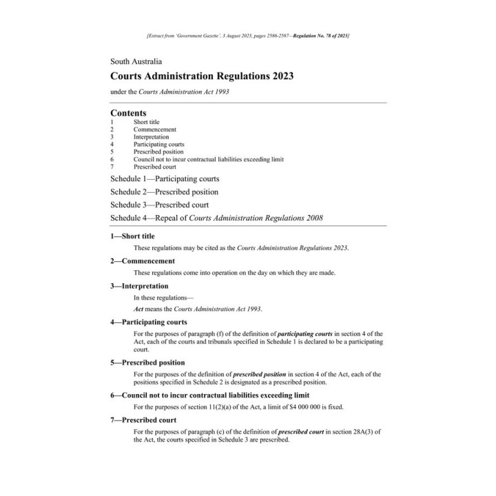 Courts Administration Regulations 2023
