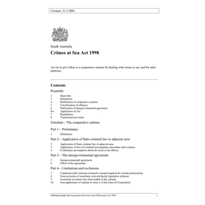 Crimes at Sea Act 1998