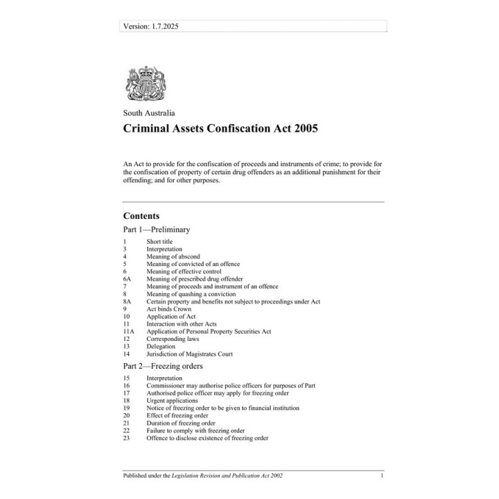 Criminal Assets Confiscation Act 2005