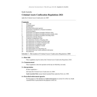 Criminal Assets Confiscation Regulations 2021