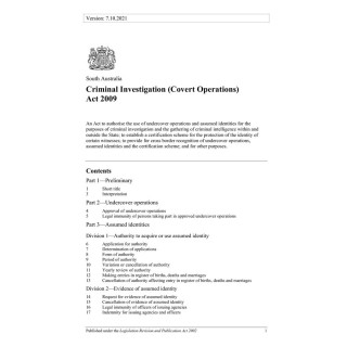 Criminal Investigation (Covert Operations) Act 2009