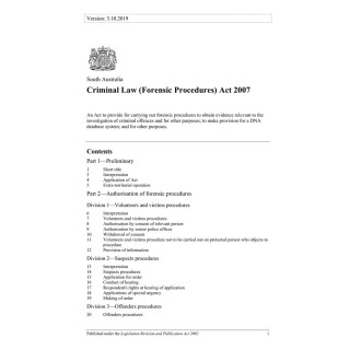 Criminal Law (Forensic Procedures) Act 2007