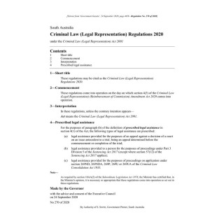 Criminal Law (Legal Representation) Regulations 2020