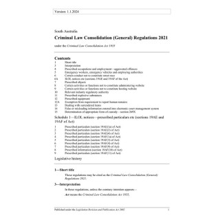 Criminal Law Consolidation (General) Regulations 2021