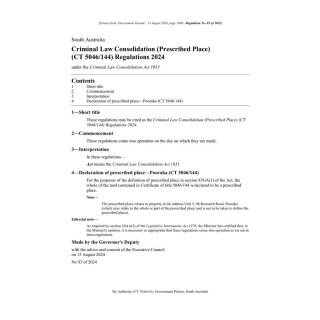 Criminal Law Consolidation (Prescribed Place) (CT 5046/144) Regulations 2024