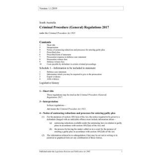 Criminal Procedure (General) Regulations 2017