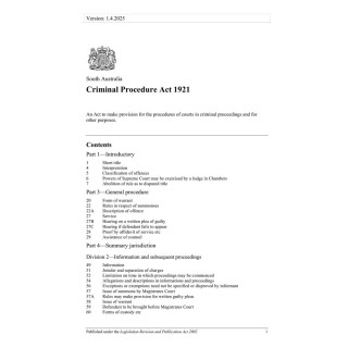 Criminal Procedure Act 1921