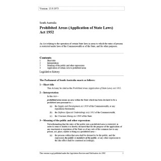 Prohibited Areas (Application of State Laws) Act 1952
