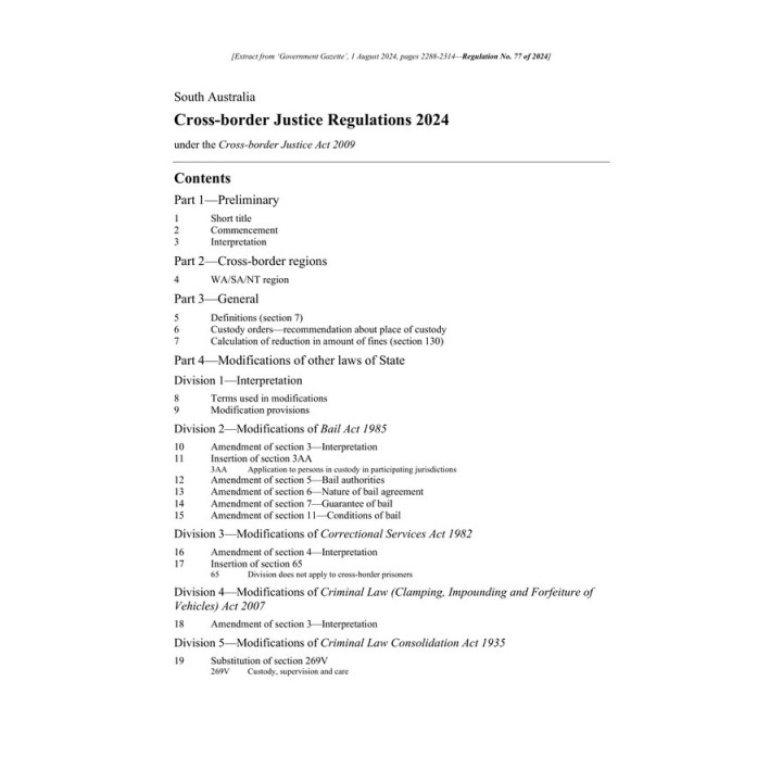 Cross-border Justice Regulations 2024
