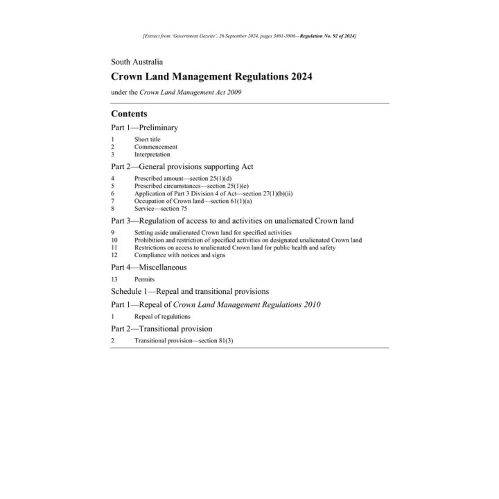 Crown Land Management Regulations 2024