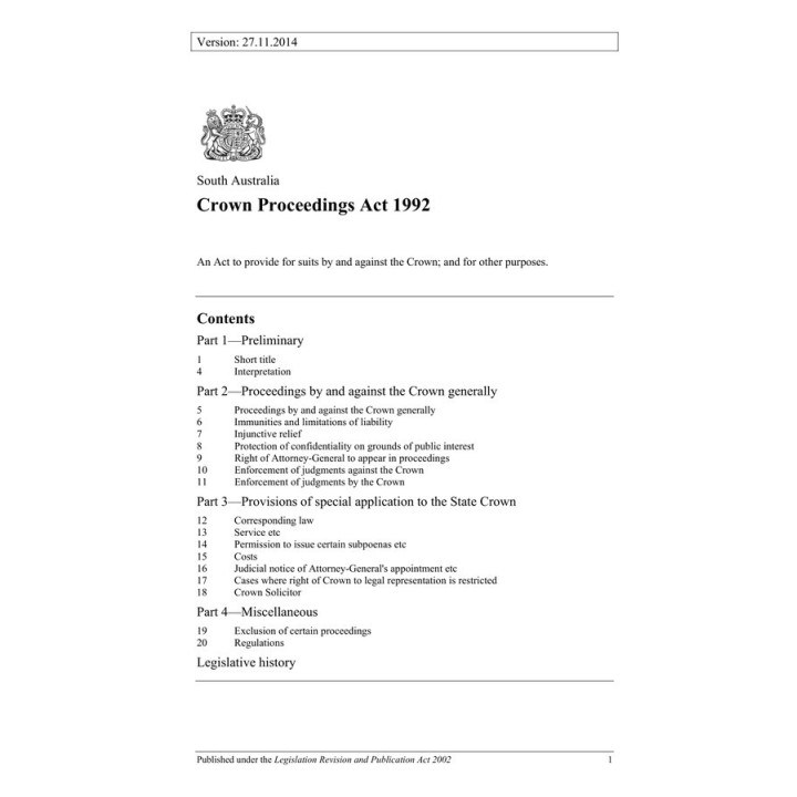 Crown Proceedings Act 1992