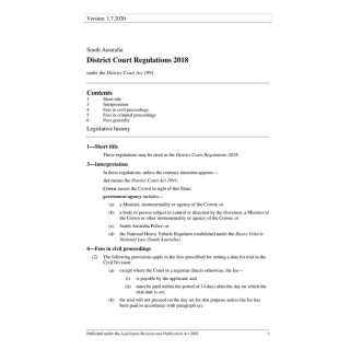 District Court Regulations 2018