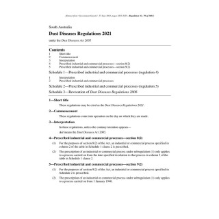 Dust Diseases Regulations 2021