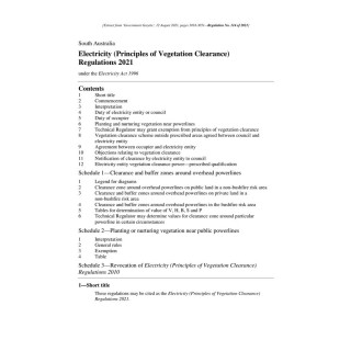 Electricity (Principles of Vegetation Clearance) Regulations 2021